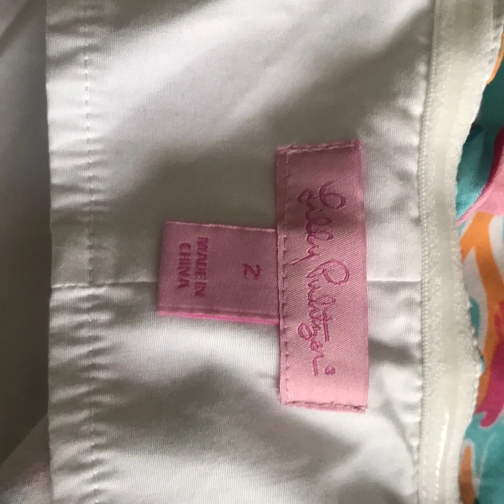 🌿Lilly Pulitzer strapless Eat & Peel flamingle dress, size 2🌿 - Picture 7 of 10
